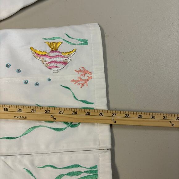 Quacker Factory Fish Women's Medium Embroidered Embellished Full Zip Coat Jacket - Picture 7 of 10